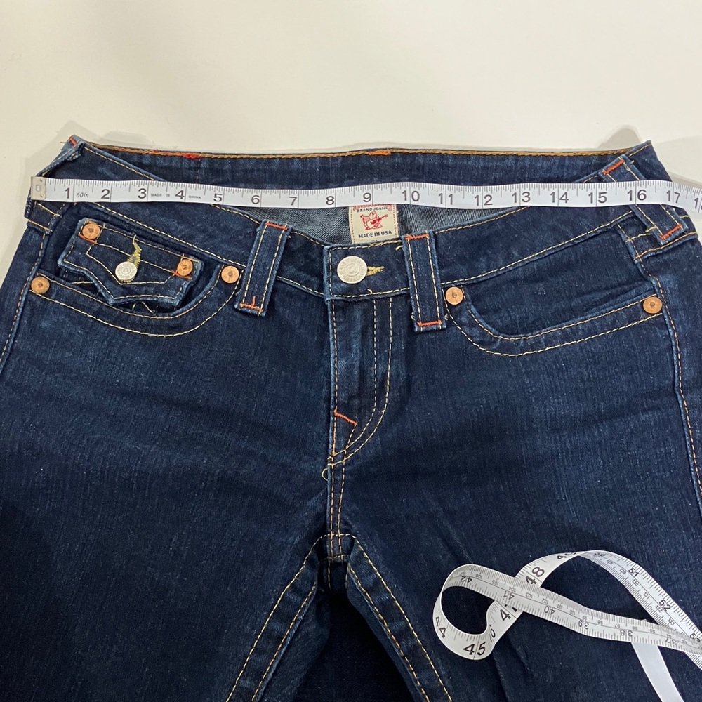 True Religion Woman’s Classic Big T Flare Joey Denim Jeans Size 31 - Picture 2 of 11